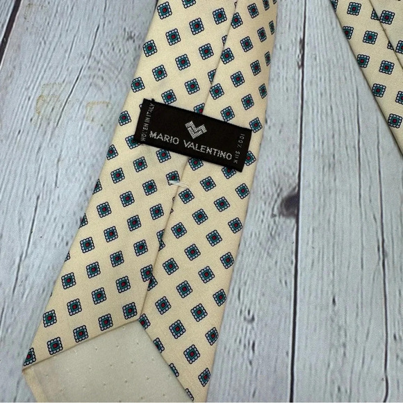 vintage designer mario valentino silk tie made in italy - Picture 5 of 5